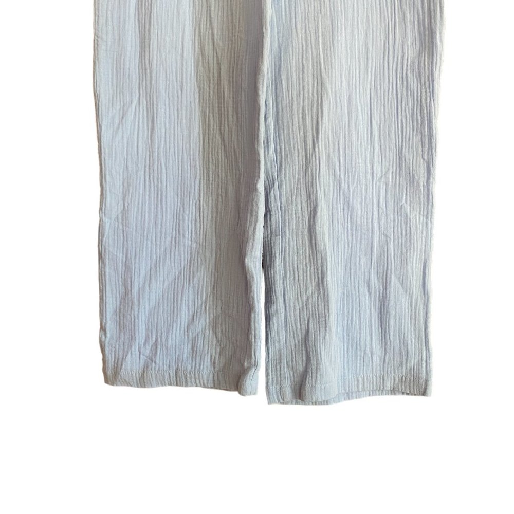 NWT And Now This Gauze Wide Leg Pants Blue Pull-On Coastal Resortwear Vacation-M - Picture 5 of 13